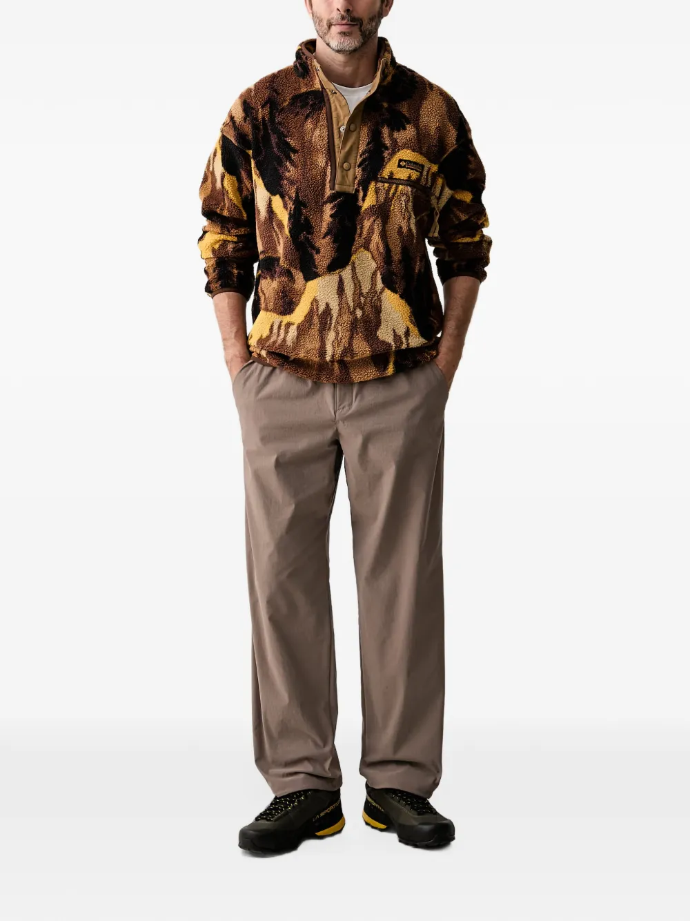 Columbia Fleece sweater met grafische print Bruin