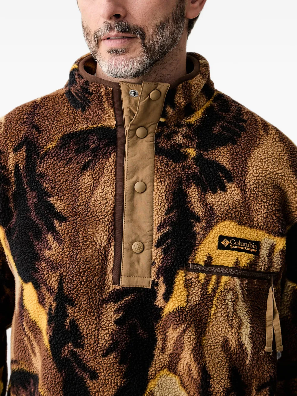 Columbia Fleece sweater met grafische print Bruin