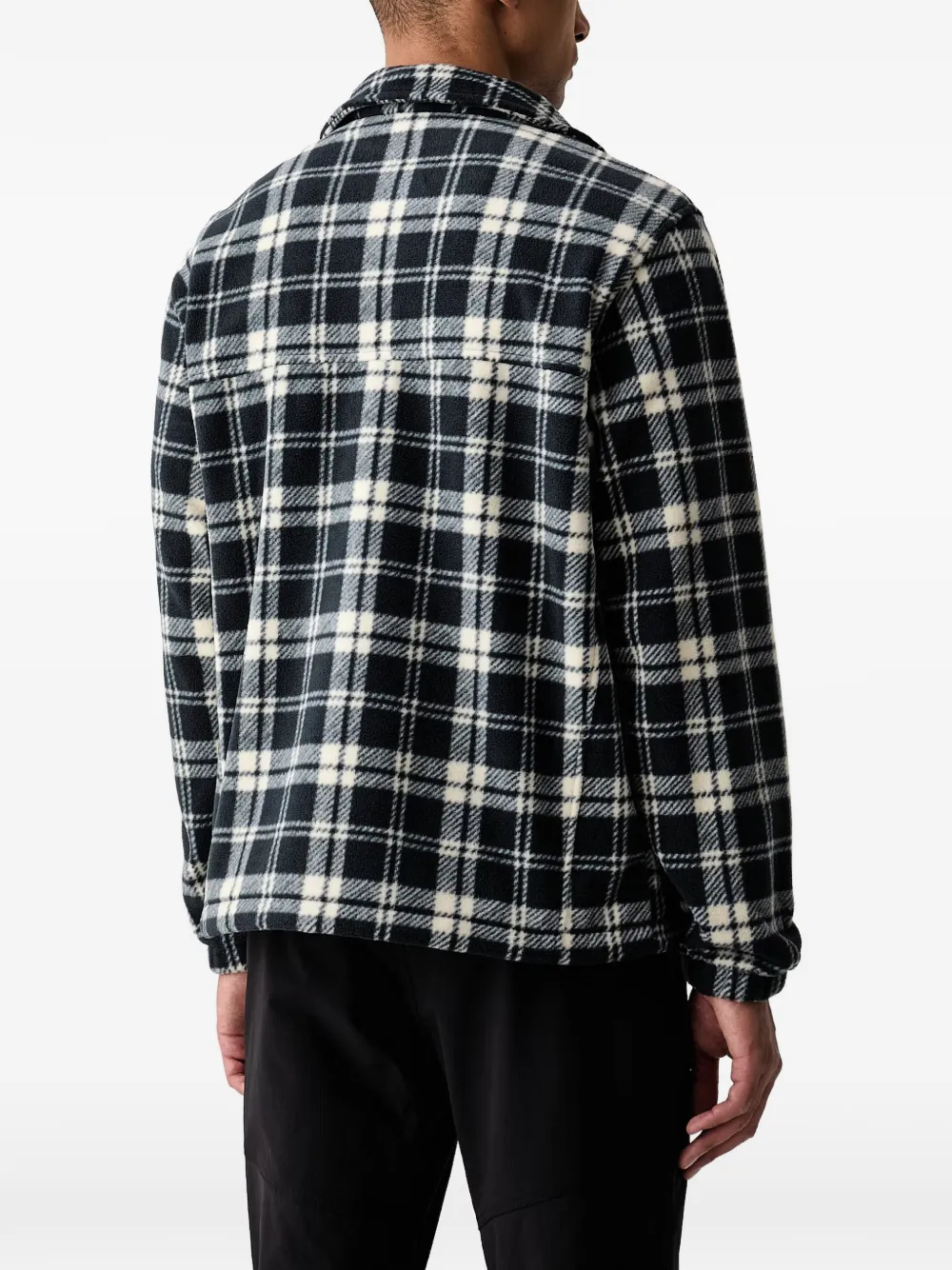 Columbia check-print zip-up sweater Zwart