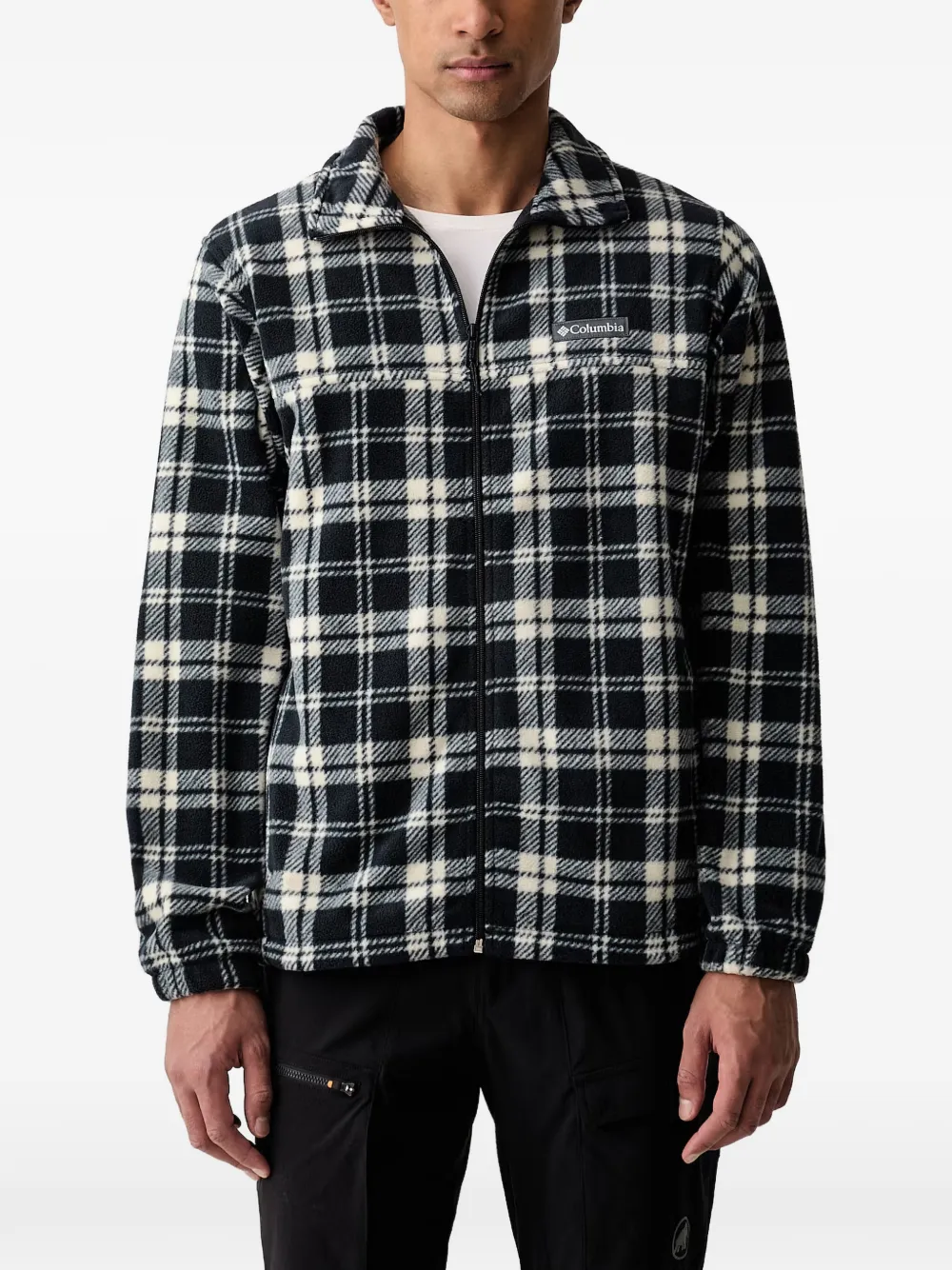 Columbia check-print zip-up sweater - Nero
