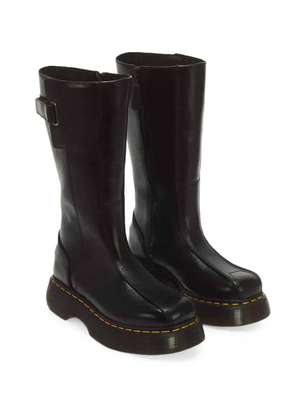 Dr. Martens Buzz Hi High buckle-detail leather boots Zwart