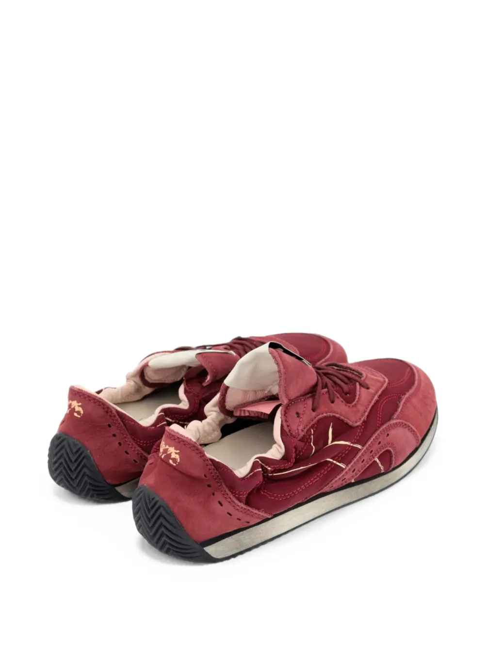 Diadora leather-trim panelled sneakers Paars