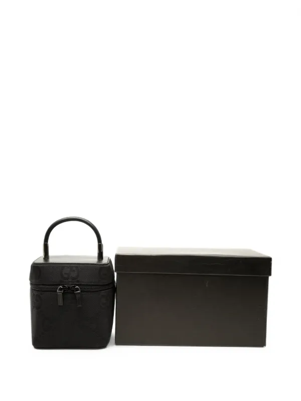 GUCCI GGキャンバス バニティバッグ ハンドバッグ ブラック Gucci Pre-Owned 2000-2015 GGキャンバス バニティバッグ | ブラック