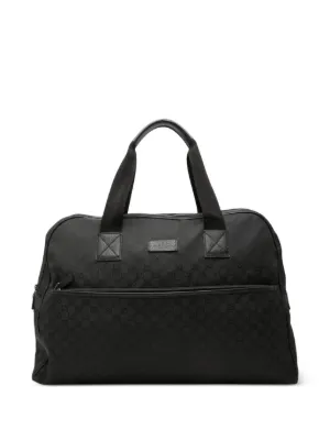 Prada リナイロン＆サフィアーノレザー ダッフルバッグ | ブラック