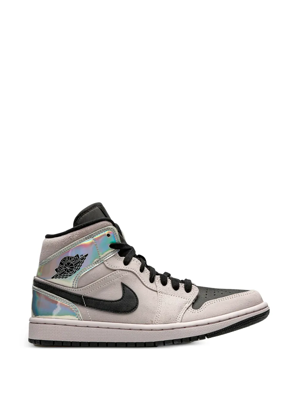 Nike Jordan 1 Mid Iridescent Sneakers In Grey