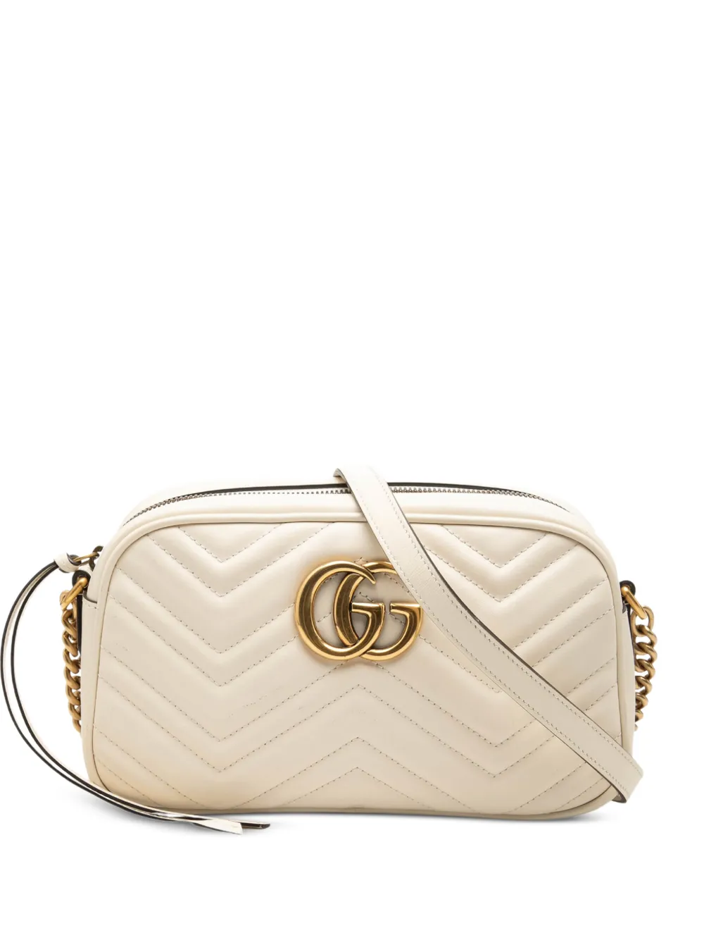 Gucci Pre-Owned 2016-2026 Small GG Marmont Matelasse Calfskin crossbody bag - Marrone