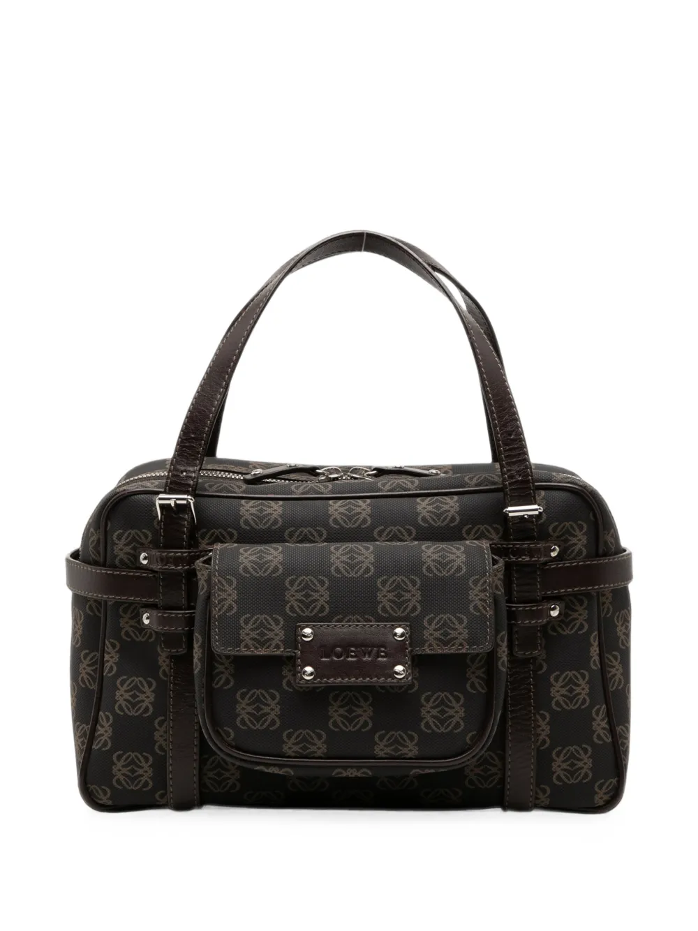 Loewe Pre-Owned 2005 Anagram Coated Canvas handbag - Braun