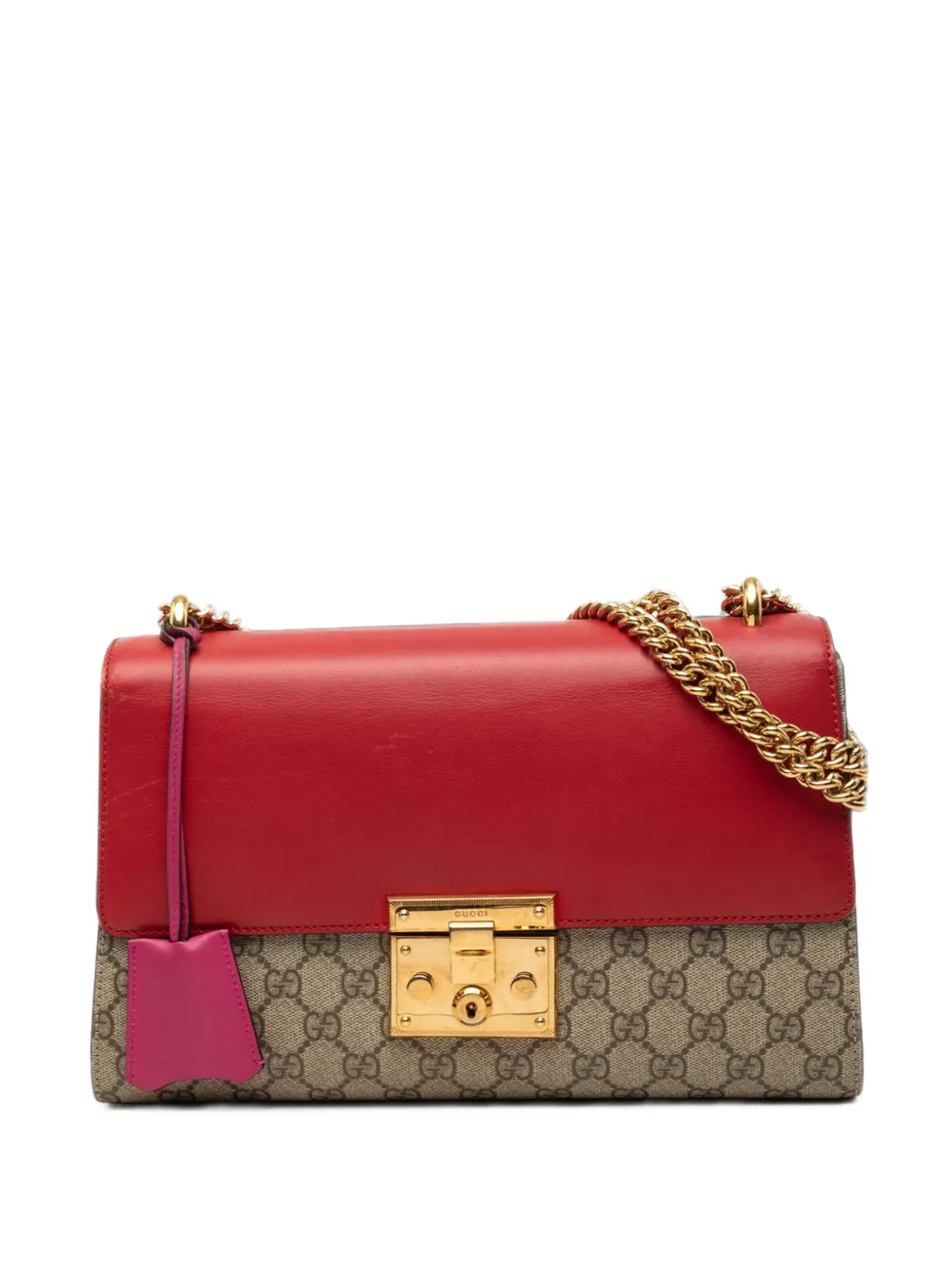 Gucci Pre-Owned 2000-2015 Medium GG Supreme Padlock shoulder bag - Rosso