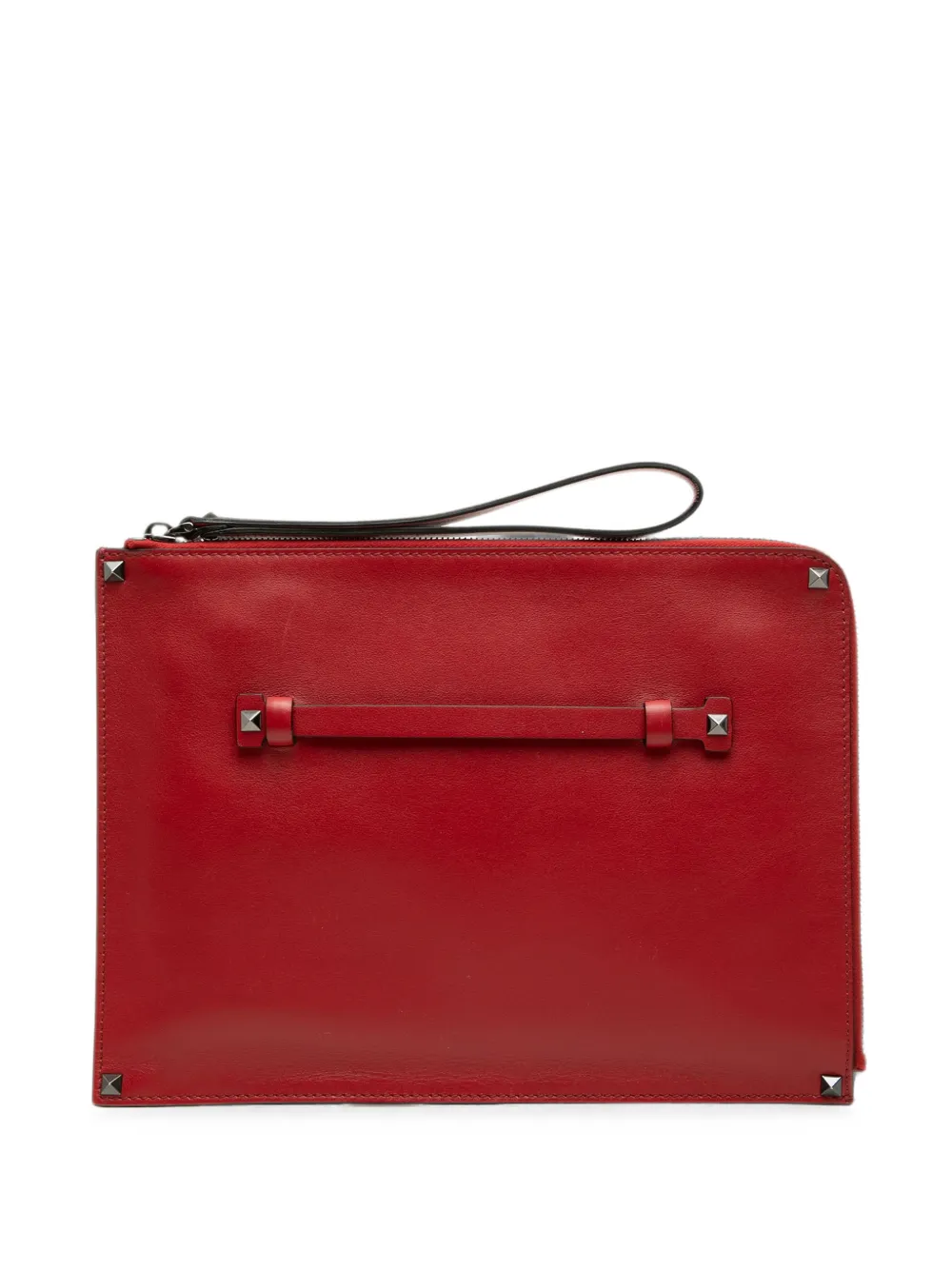 Valentino Garavani Pre-Owned Clutch Rockstud in pelle con cinturino da polso 2000-2017 - Rosso