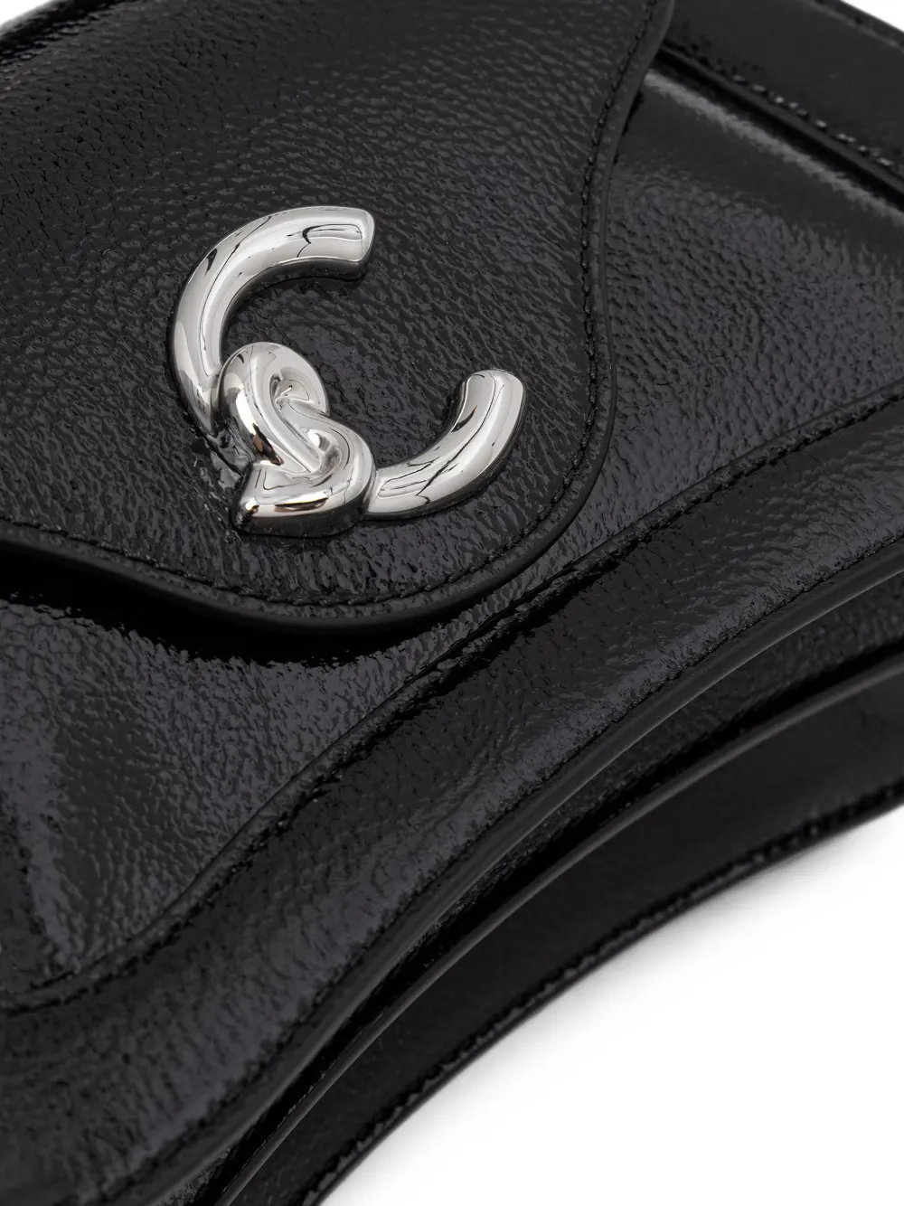 Coccinelle Lakleren shopper met C-logo Zwart