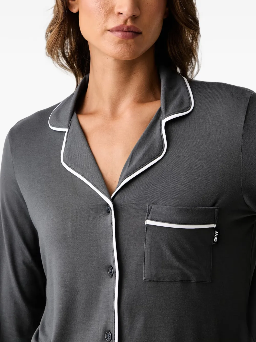 DKNY Pyjama met afwerking Grijs