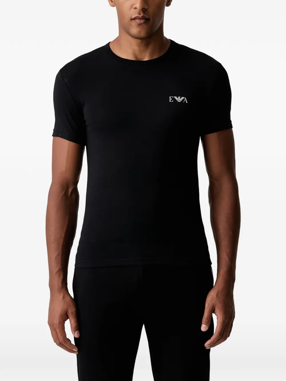 Emporio Armani Twee T-shirts met ronde hals en logo-print Grijs