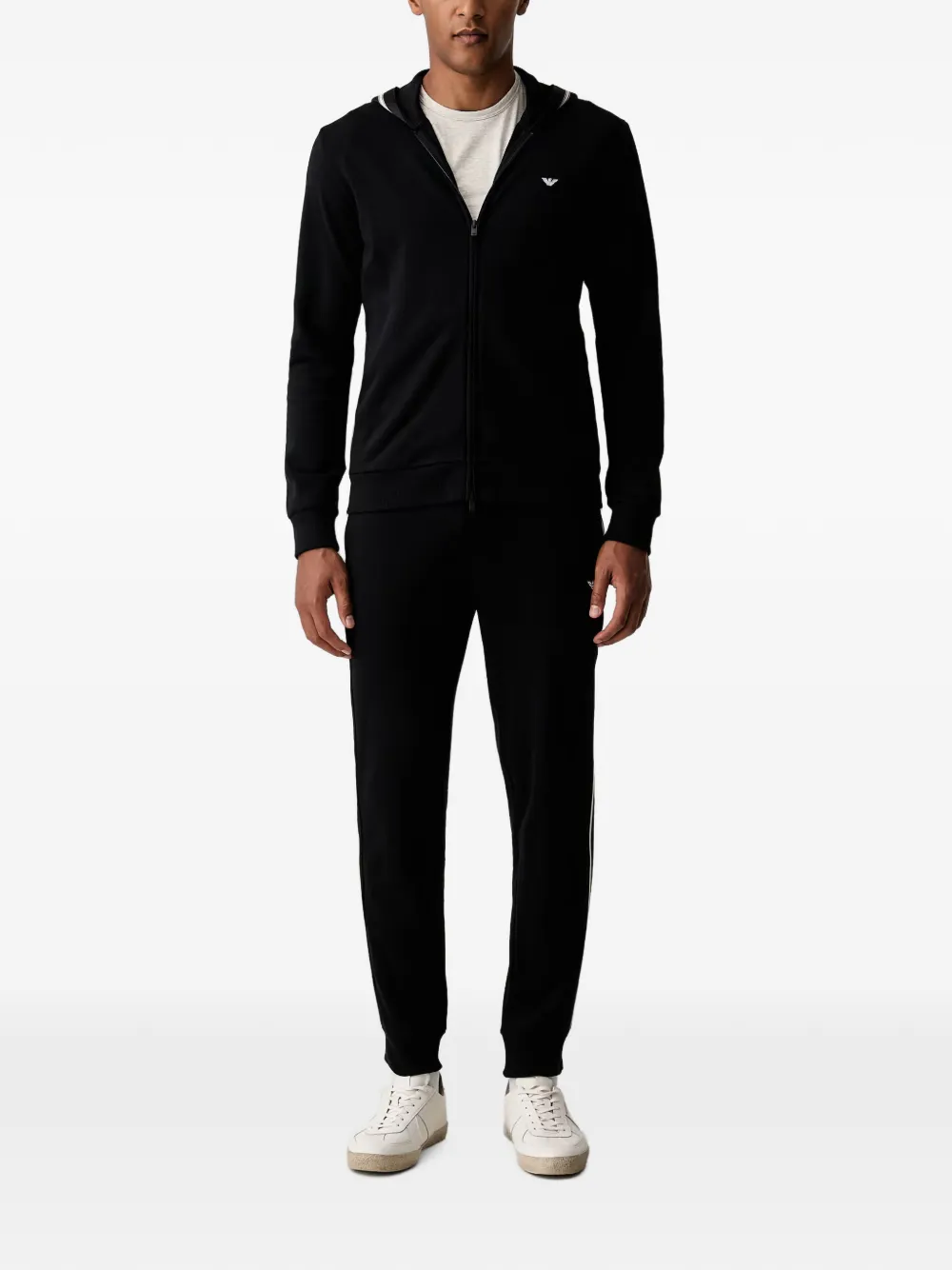 Emporio Armani Twee T-shirts met ronde hals en logo-print Grijs