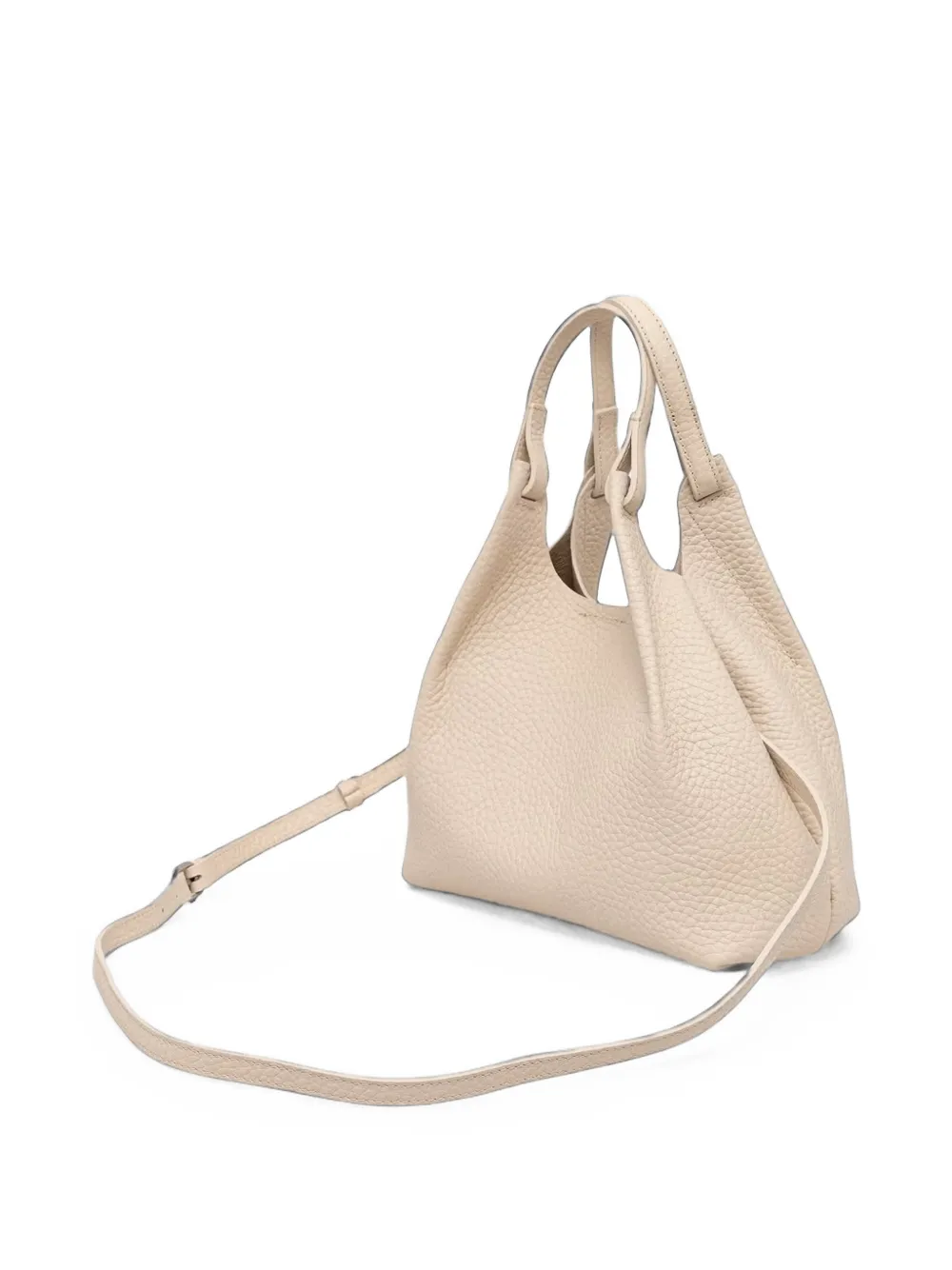 GIANNI CHIARINI Medium Dua leren schoudertas met textuur Beige