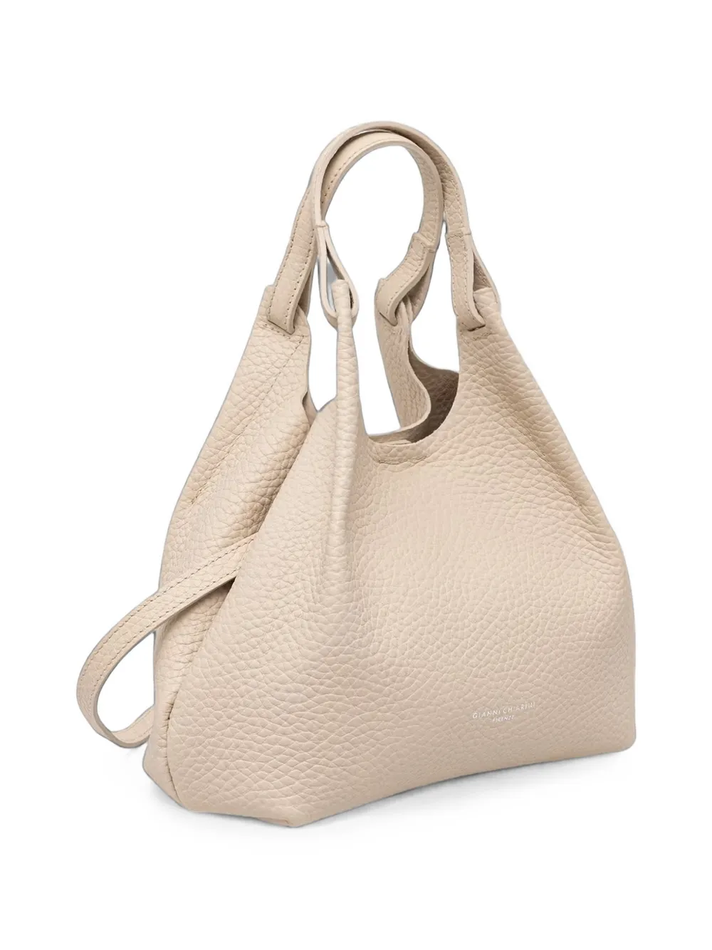 GIANNI CHIARINI medium Dua grained leather shoulder bag - Toni neutri