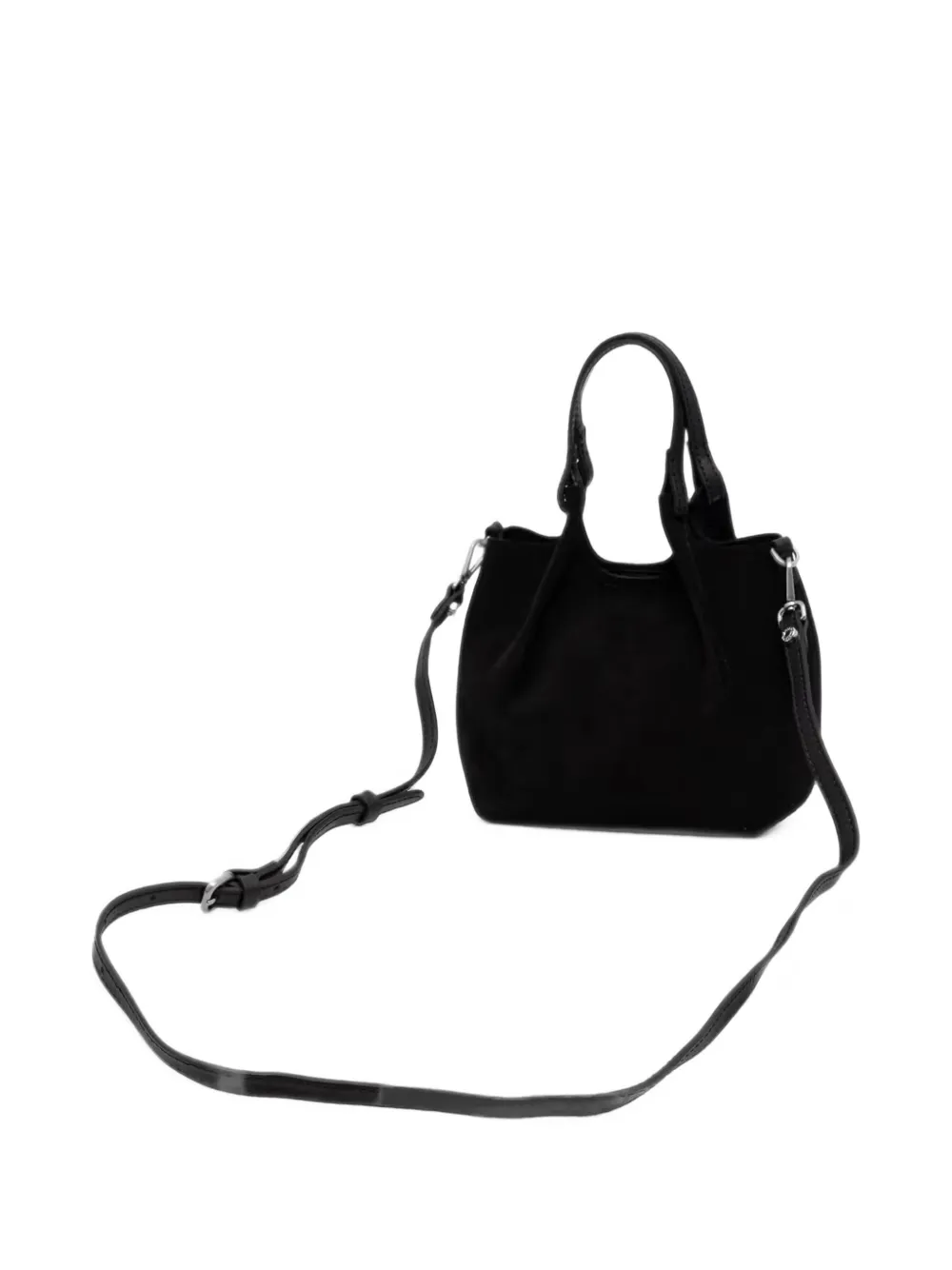 GIANNI CHIARINI Kleine Dua suède shopper met logo-patch Zwart