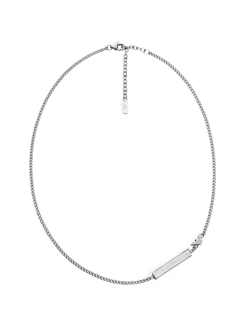 Emporio Armani Panzerkette mit Logo-Schild - Silber
