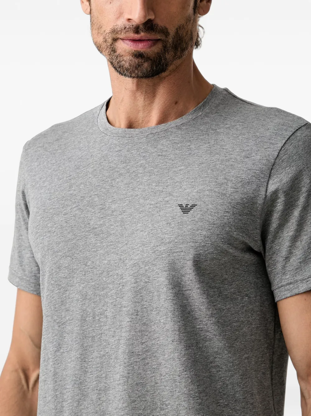 Emporio Armani Twee T-shirts met geborduurd logo Zwart