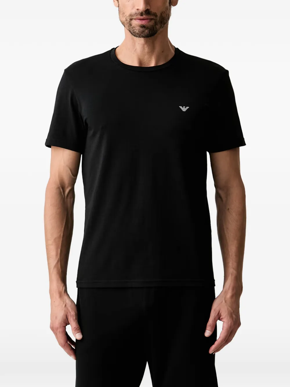 Emporio Armani Twee T-shirts met geborduurd logo Zwart