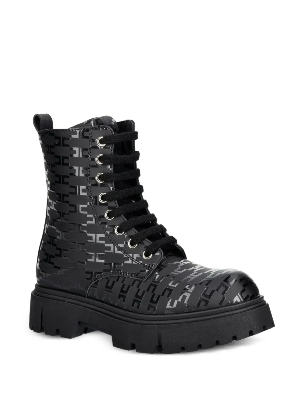 Elisabetta Franchi La Mia Bambina bottines à motif monogrammé - Noir Elisabetta Franchi La Mia Bambina bottines à motif monogrammé - Noir