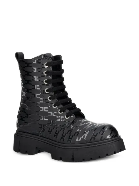 Elisabetta Franchi La Mia Bambina monogram-print chunky boots