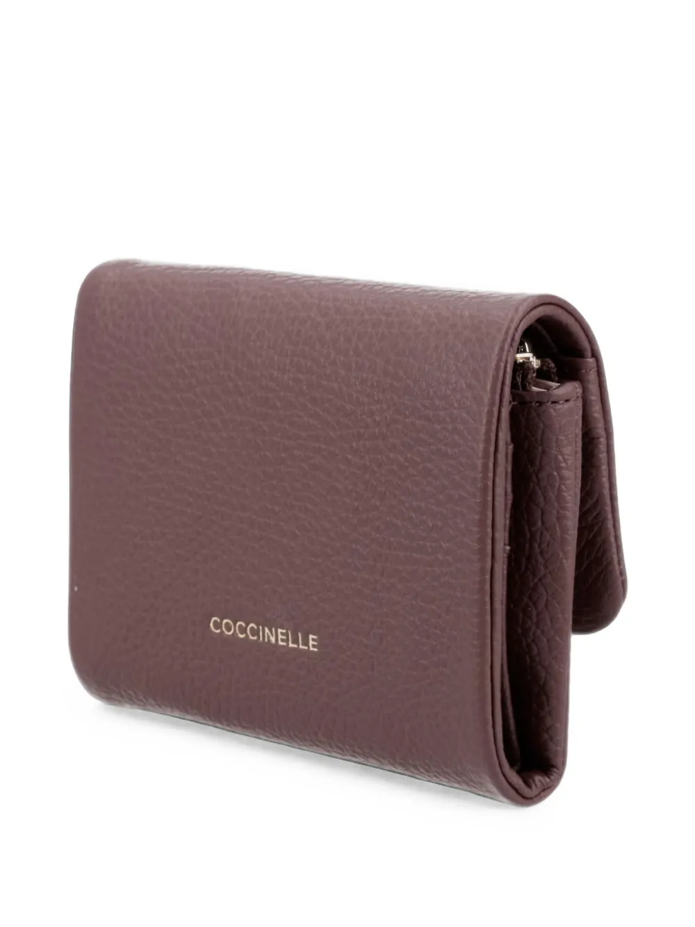 Coccinelle Kleine C-Me Softy leren portemonnee met logoplakkaat Paars