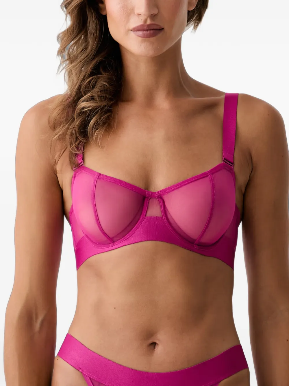 DKNY sheer-panelled underwired bra - Rosa