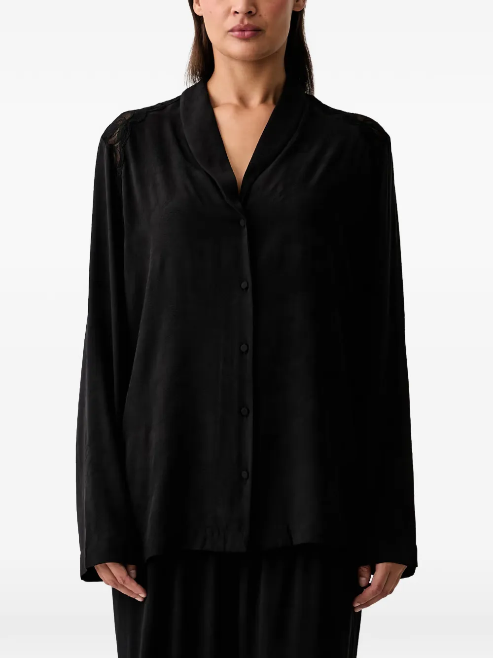 Emporio Armani Pyjama met kant Zwart