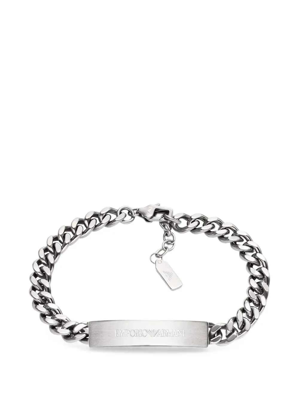 Emporio Armani Bracciale a catena con logo inciso - Argento