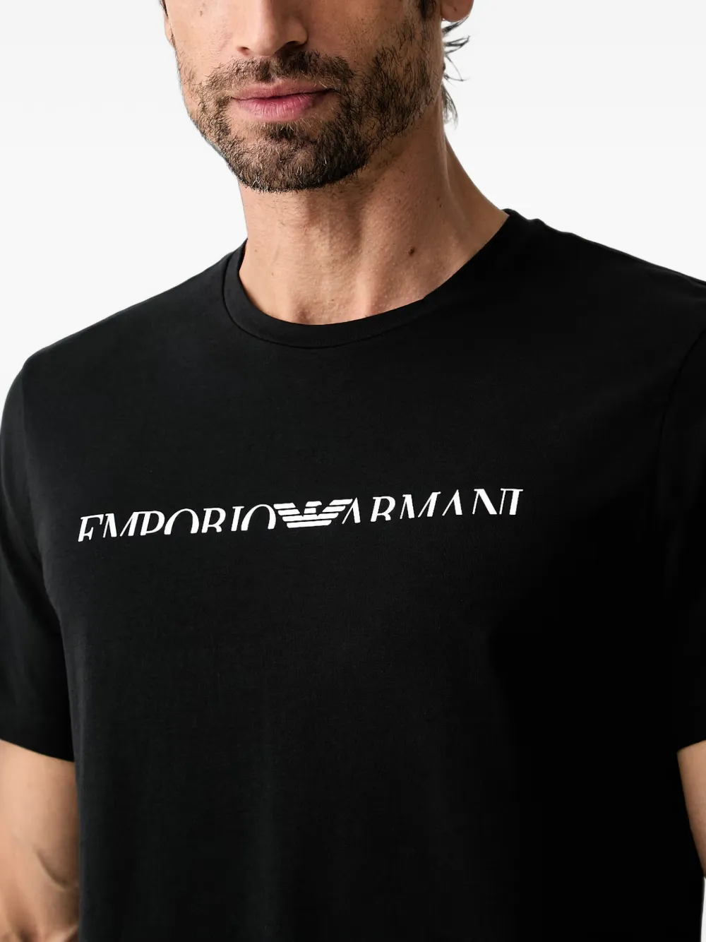 Emporio Armani T-shirt met logoprint Zwart