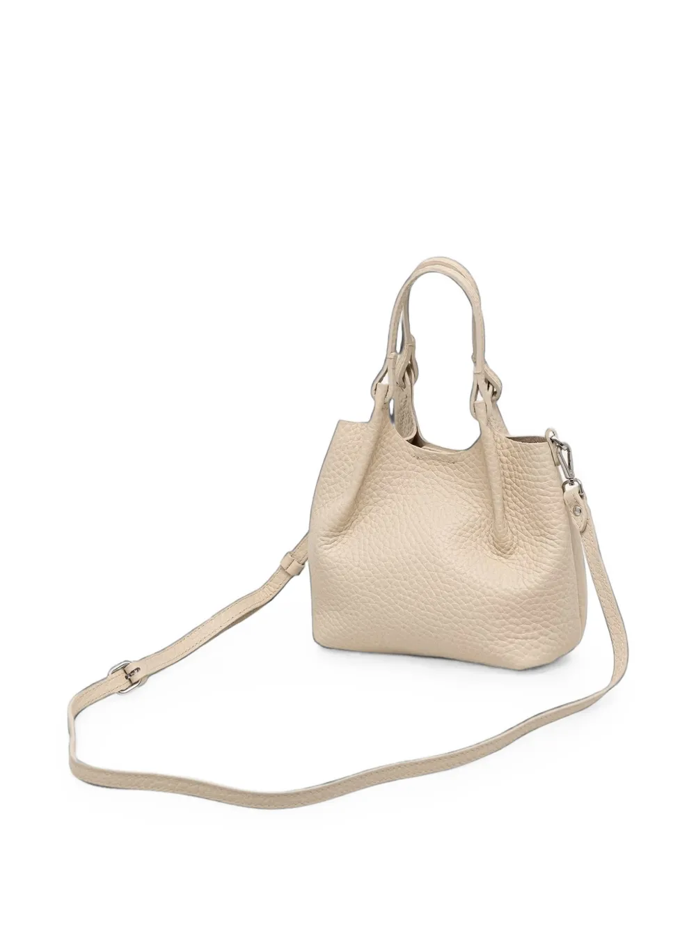 GIANNI CHIARINI Dua schoudertas van bewerkt leer Beige