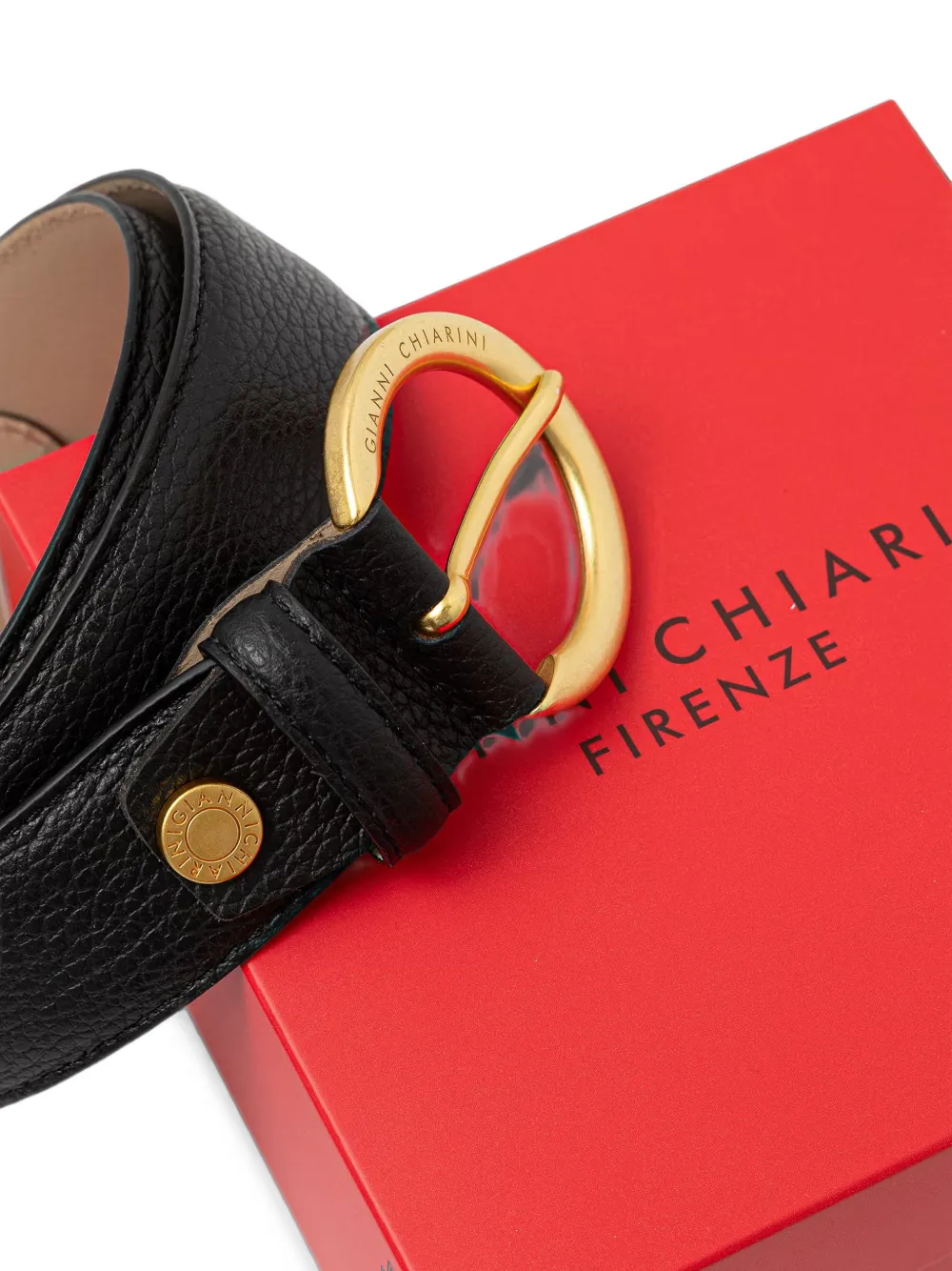 GIANNI CHIARINI Leren riem Zwart