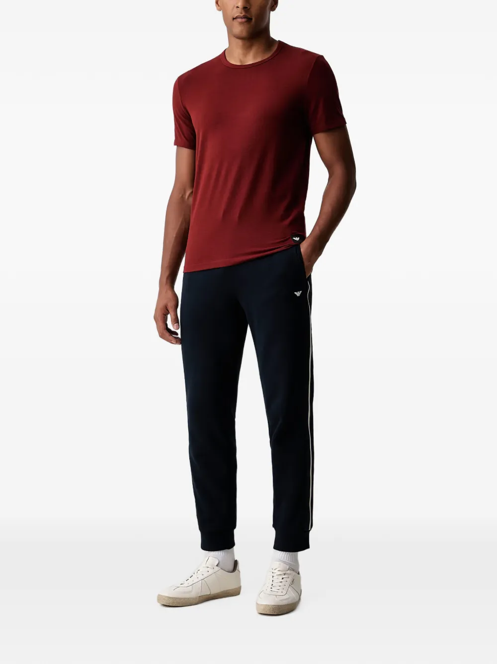 Emporio Armani Twee T-shirts met logopatch Rood
