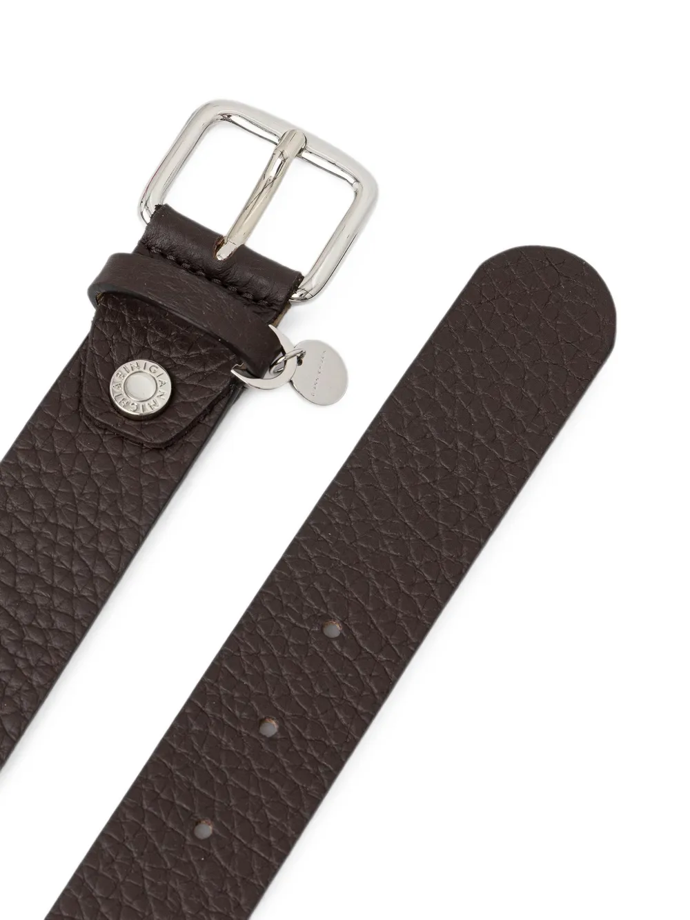 GIANNI CHIARINI Riem van bewerkt leer met logobedel Bruin