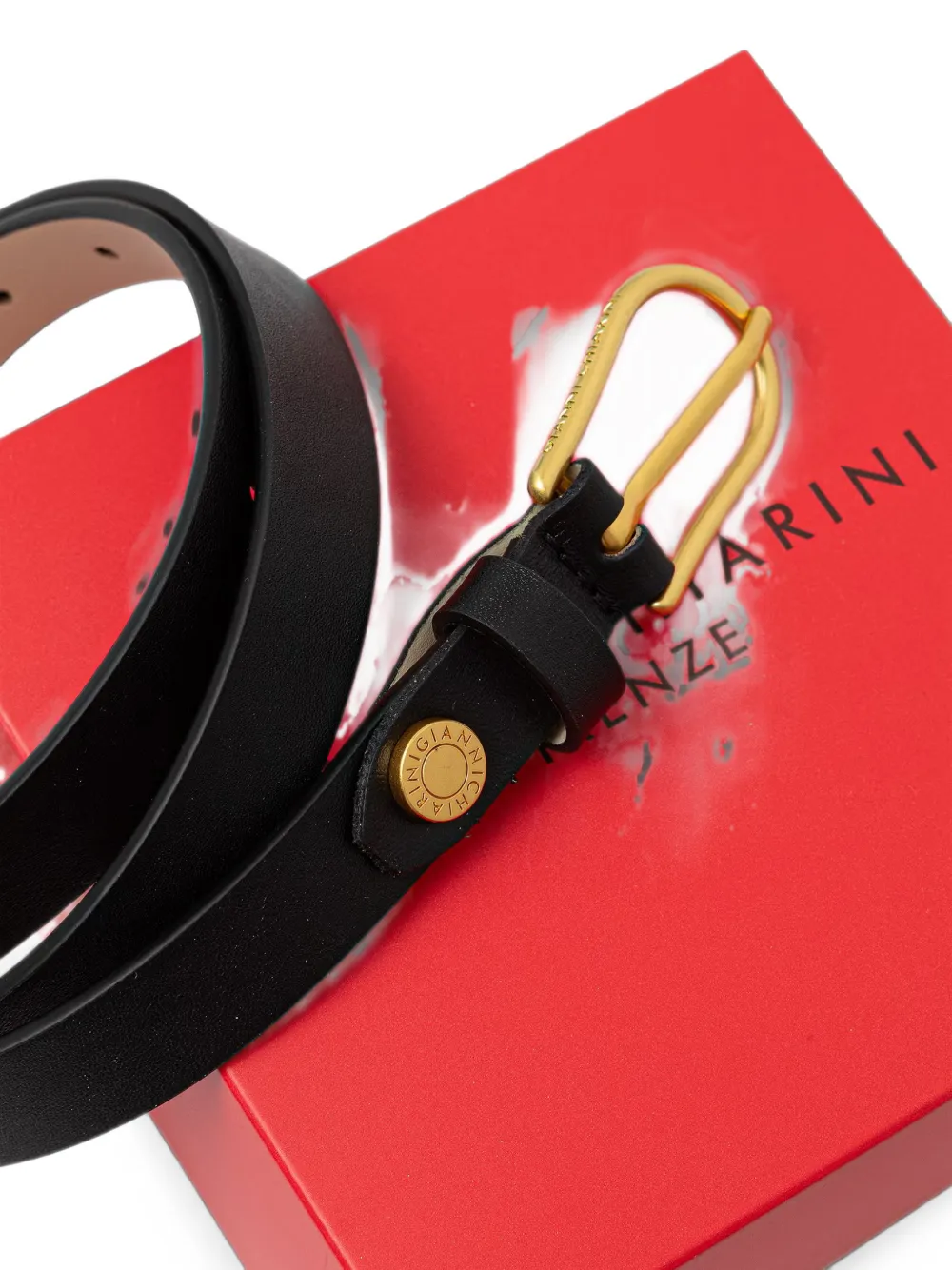 GIANNI CHIARINI Leren gespriem Zwart