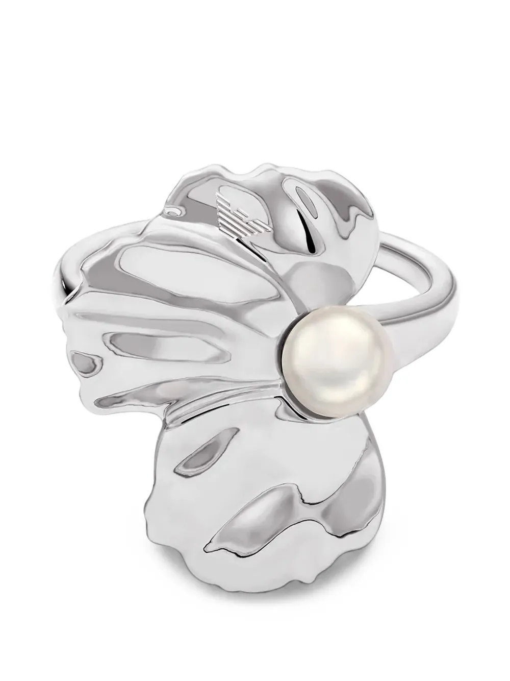 Emporio Armani floral-motif ring - Argento