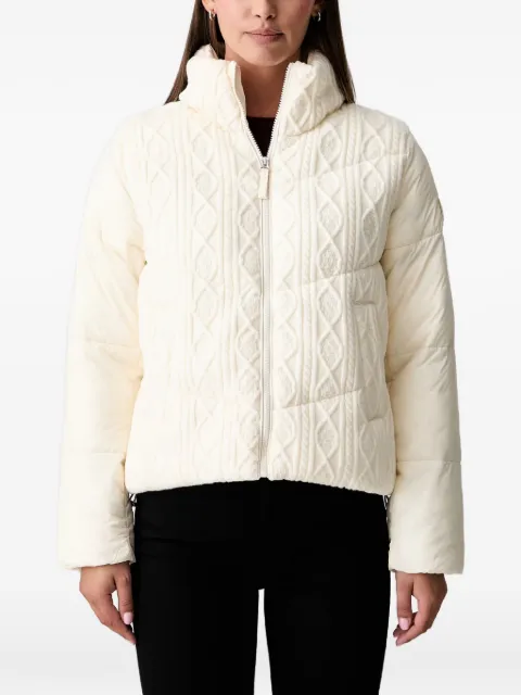 DKNY cable-knit panelled puffer jacket