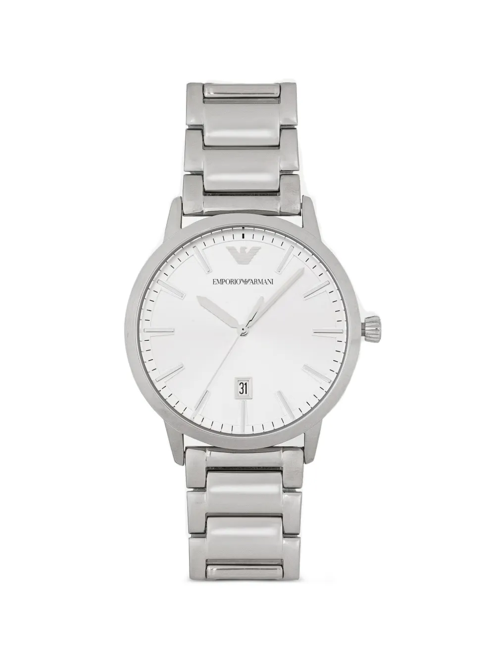 Emporio Armani logo-detail 43mm watch - Bianco