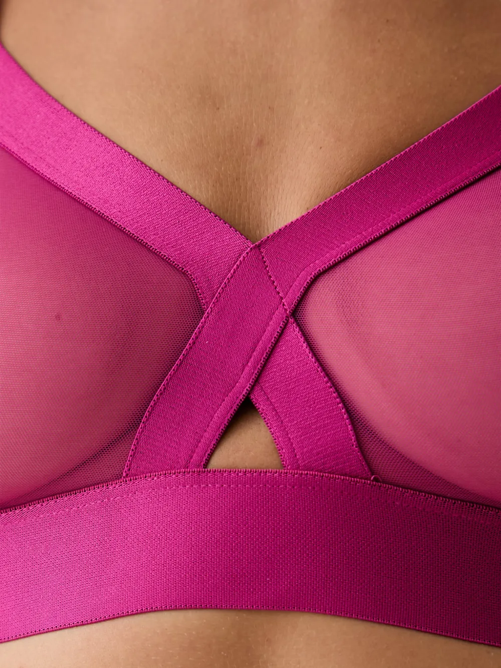 Dkny Mesh-panelled Bra In Pink