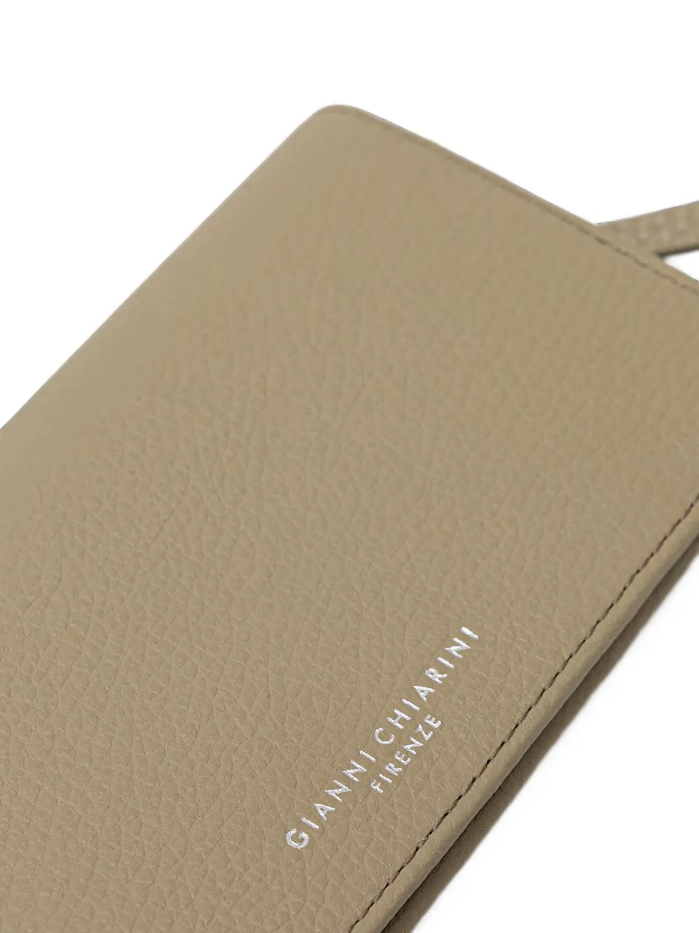 GIANNI CHIARINI Grote bewerkte leren portemonnee Beige