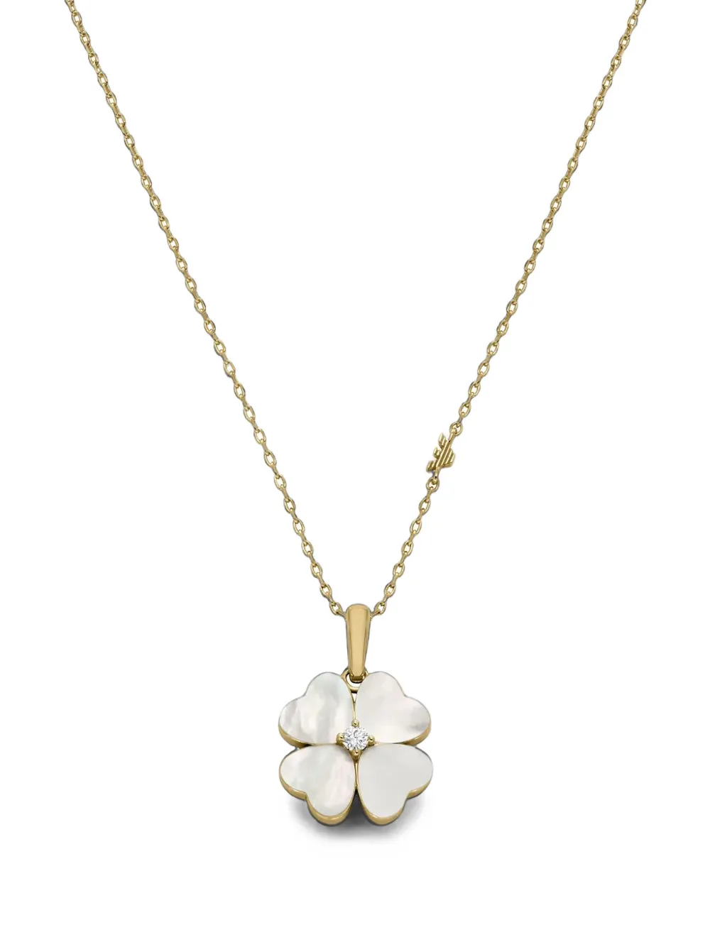 Emporio Armani Clover Mother-of-pearl Necklace in Gold, view 3