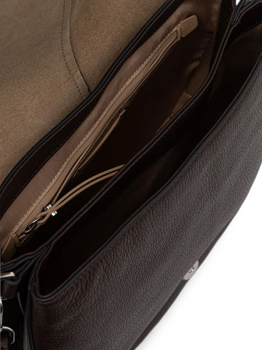 GIANNI CHIARINI Helena Round leren schoudertas met textuur Bruin