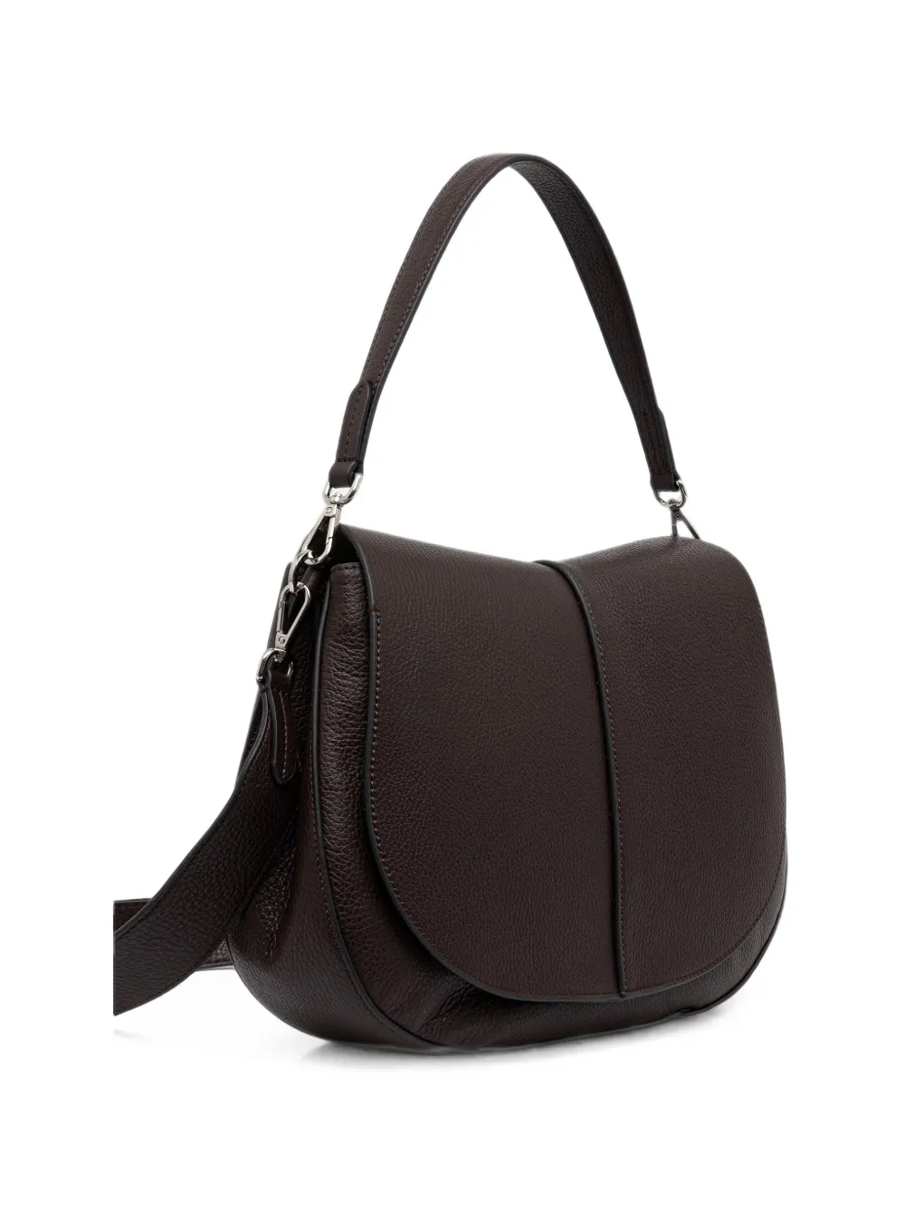 GIANNI CHIARINI Helena Round leren schoudertas met textuur Bruin