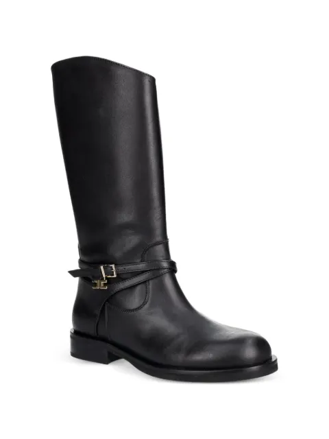 Elisabetta Franchi La Mia Bambina logo-plaque buckled boots