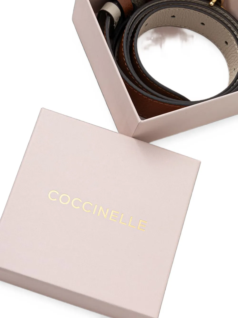 Coccinelle C-Me omkeerbare riem met logoplakkaat Bruin