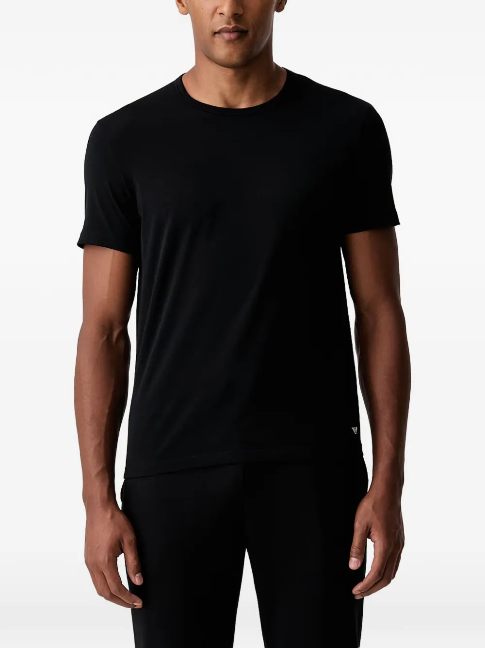 Emporio Armani lot de deux t-shirts à patch logo - Noir Emporio Armani lot de deux t-shirts à patch logo - Noir