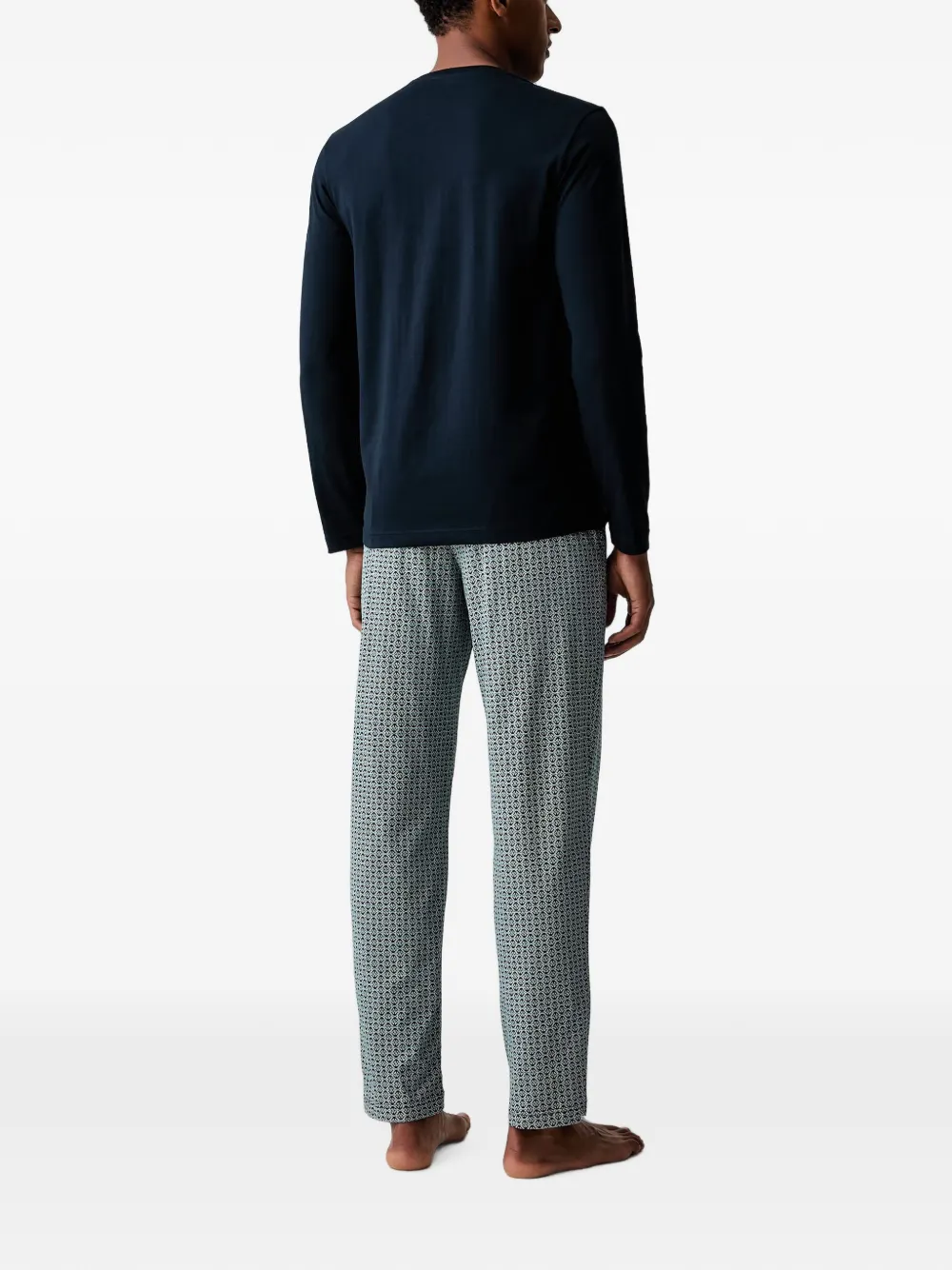 Emporio Armani Pyjama met geometrische print en geborduurd logo Blauw