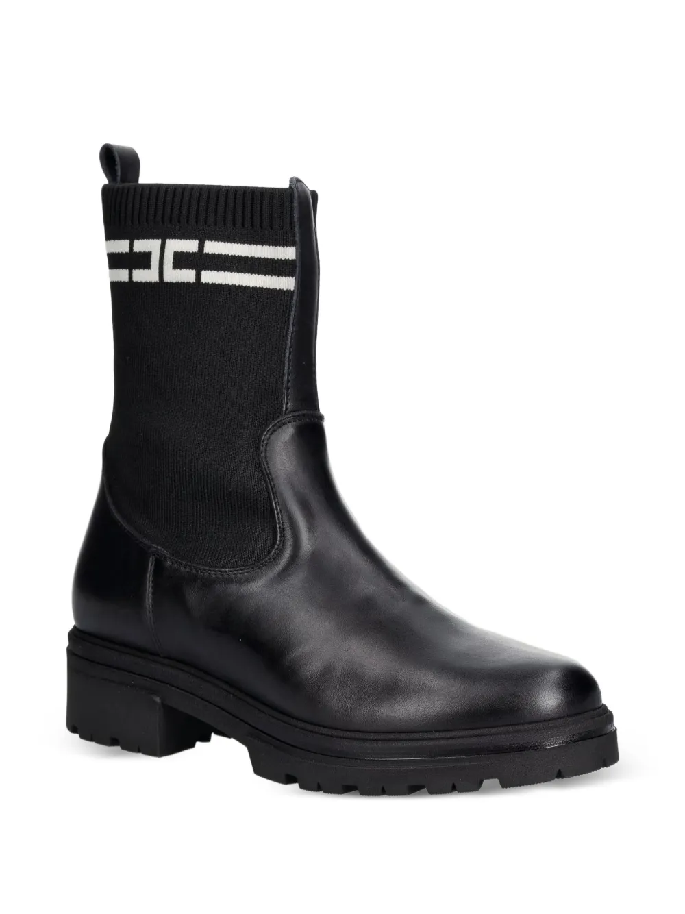 Elisabetta Franchi La Mia Bambina bottines en cuir à logo - Noir Elisabetta Franchi La Mia Bambina bottines en cuir à logo - Noir