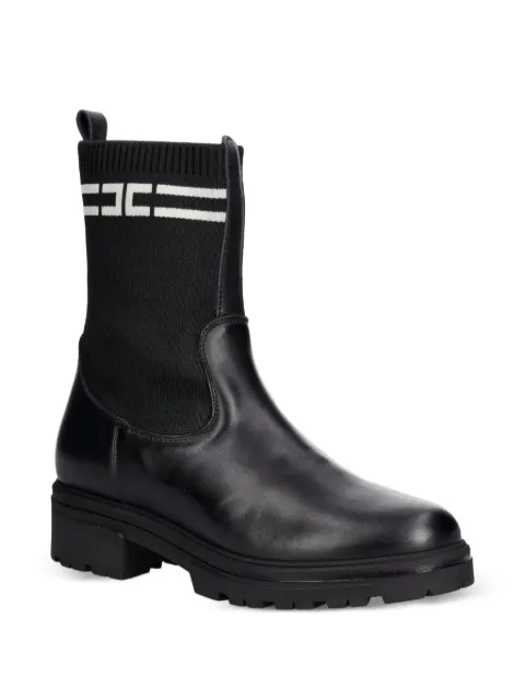 Elisabetta Franchi La Mia Bambina botines de piel tejidos con logo