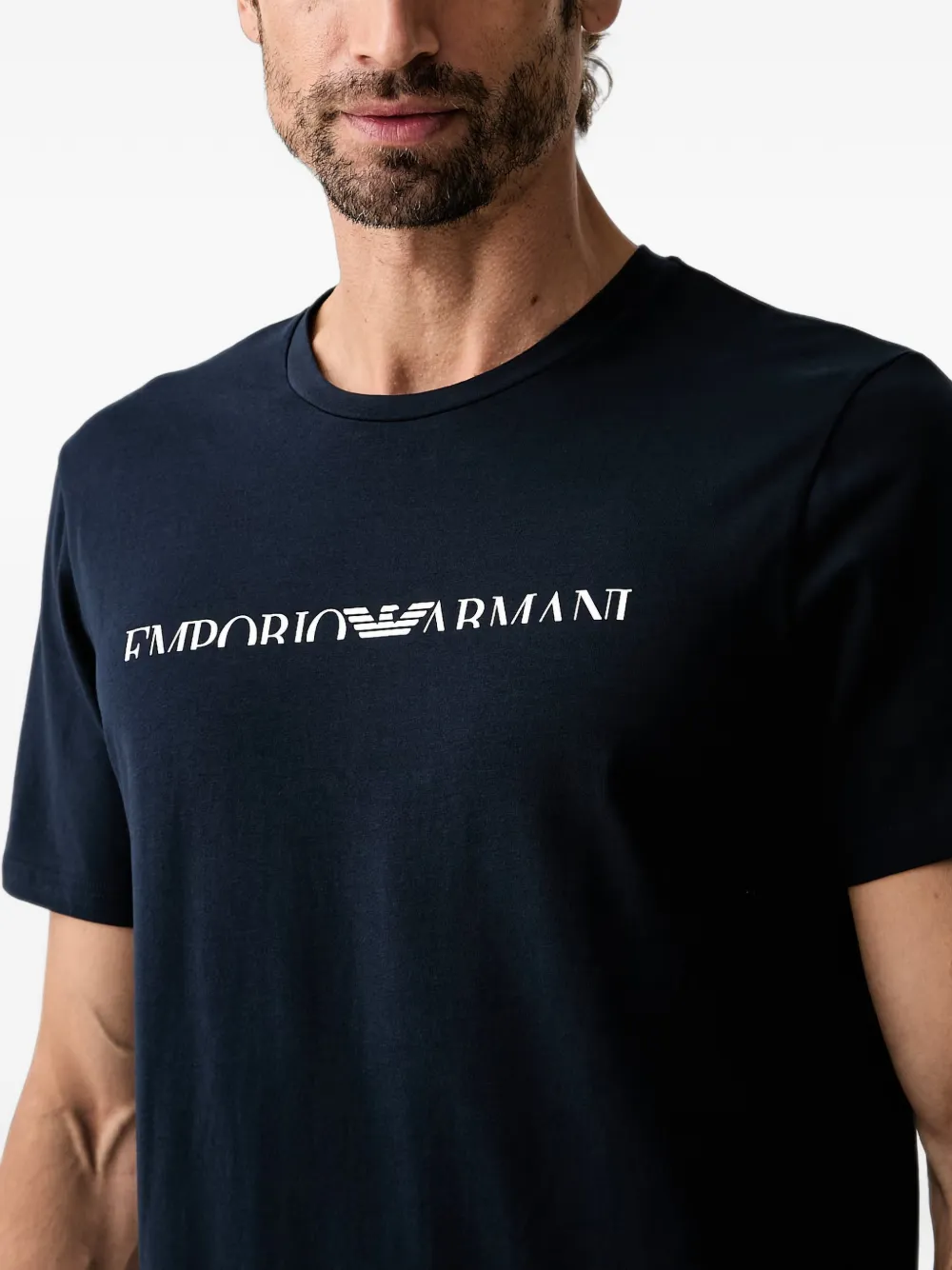 Emporio Armani T-shirt met logoprint Blauw